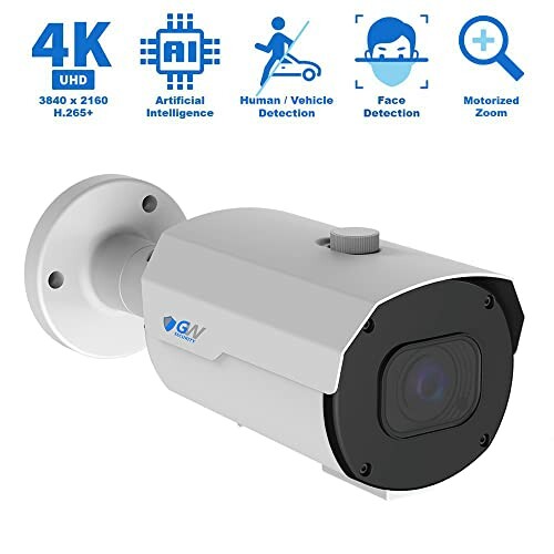 4K security camera with AI and detection features.