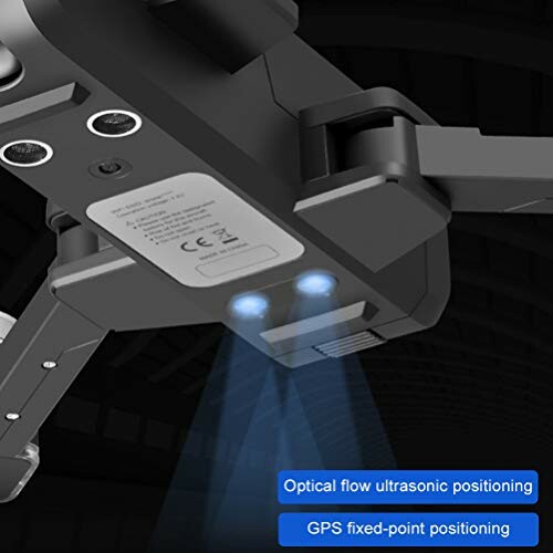 Bottom view of a drone with optical flow and GPS positioning features.